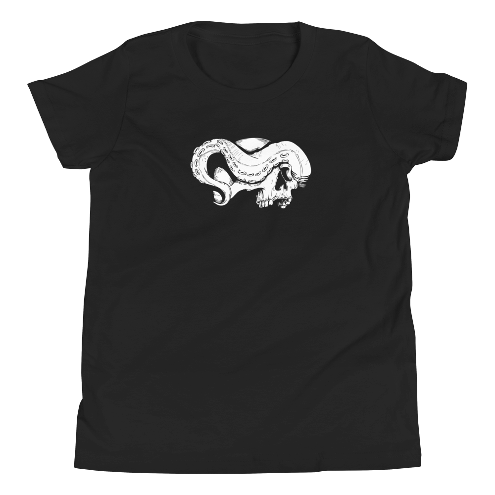 Skull and tentacle youth short sleeve t-shirt