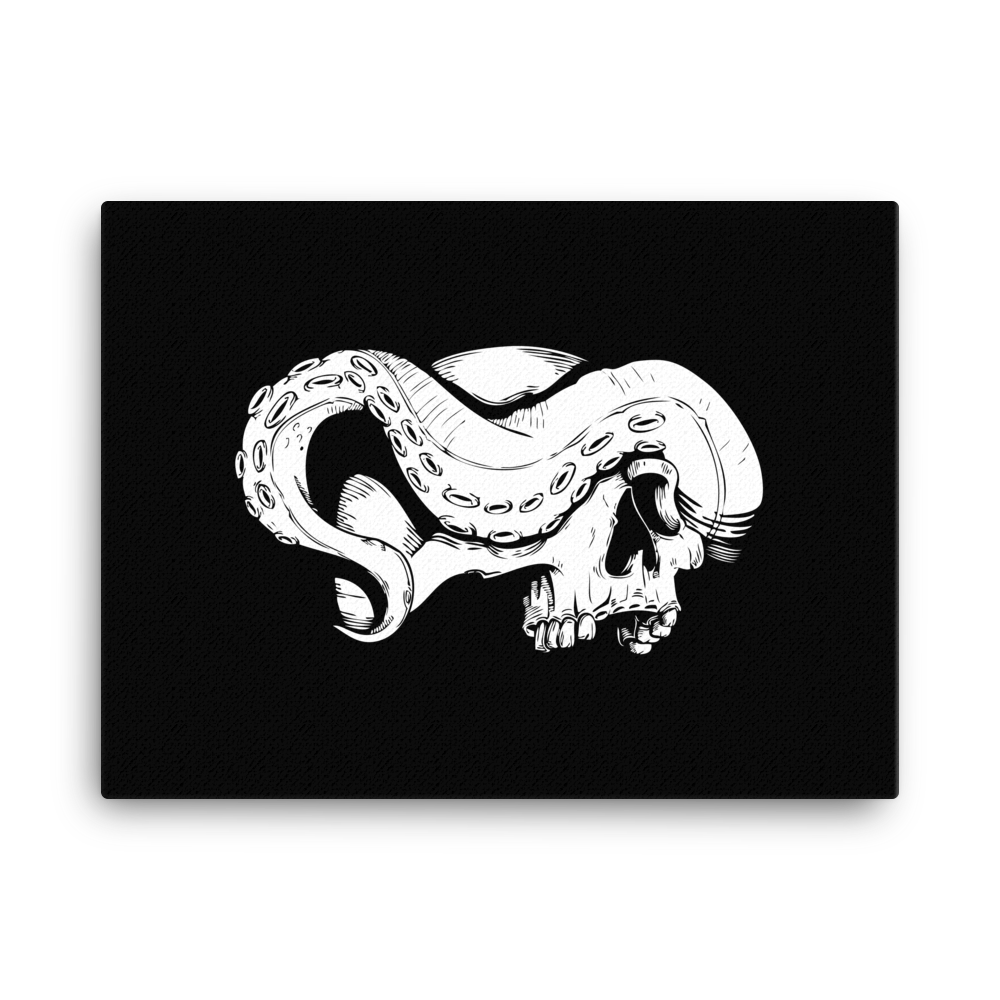 Skull and tentacle canvas print