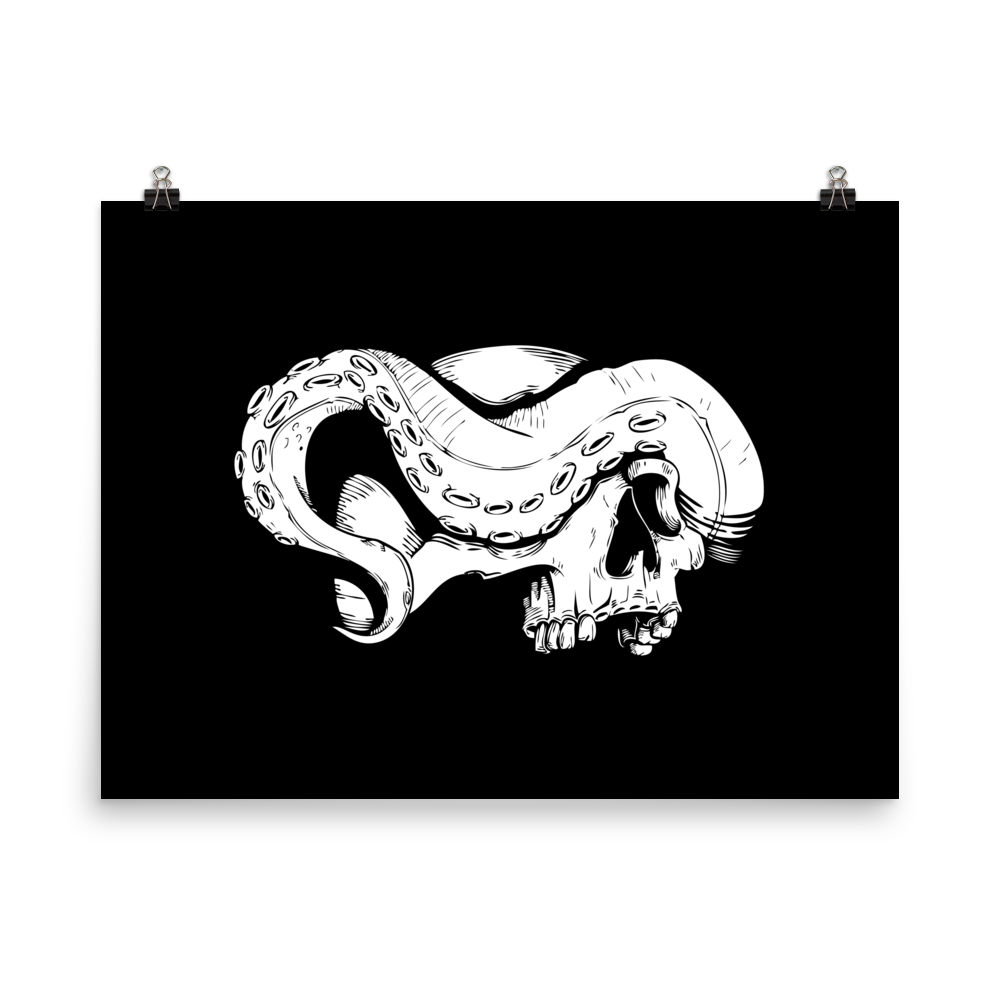 Skull and tentacle wall art poster