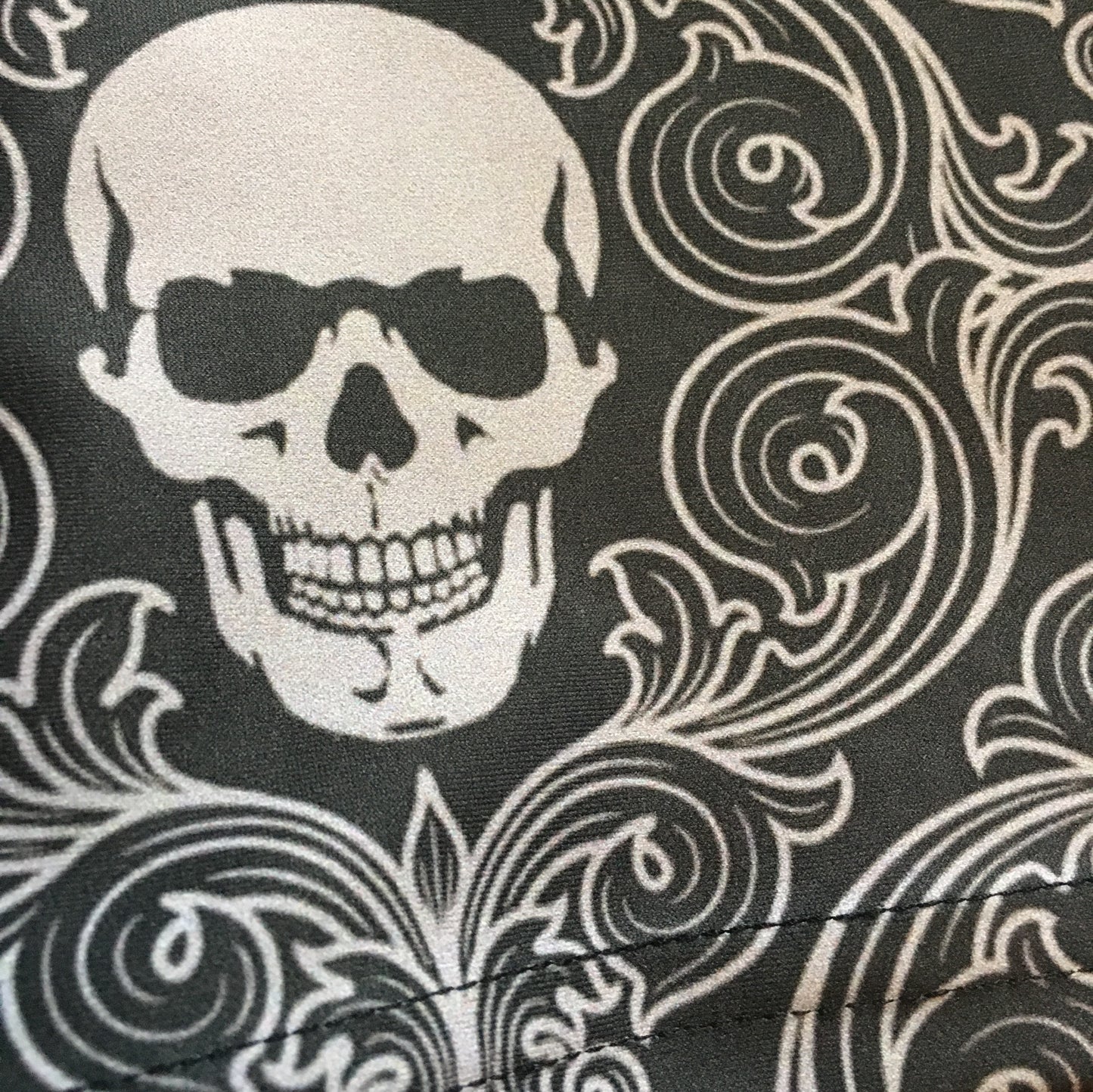 Extra close up of skull wallpaper print dress