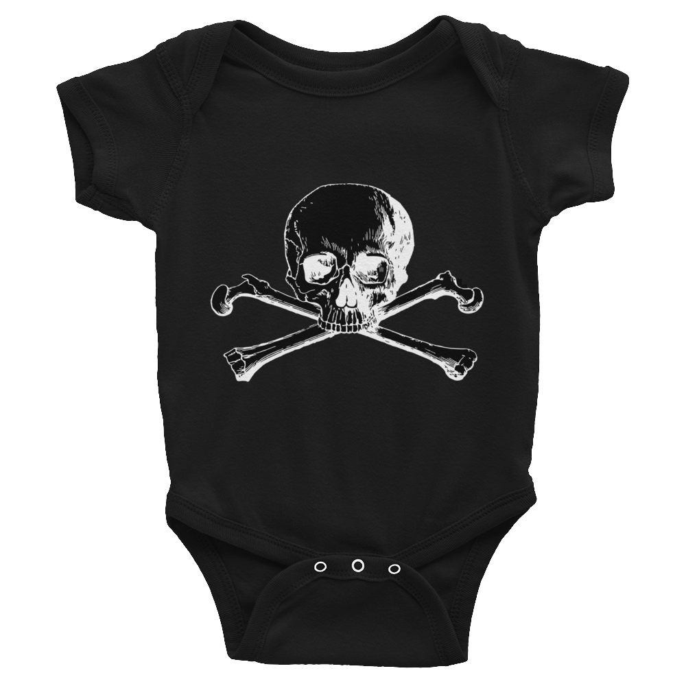 skull and crossbones baby onesie