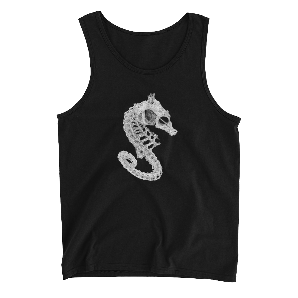 Flat lay seahorse skeleton men's tank top