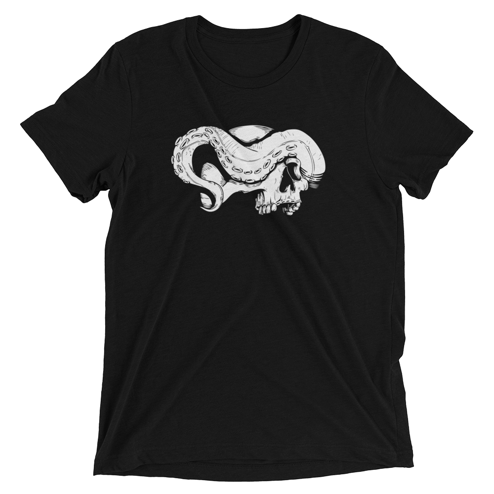 Front view skull and tentacle short sleeve shirt